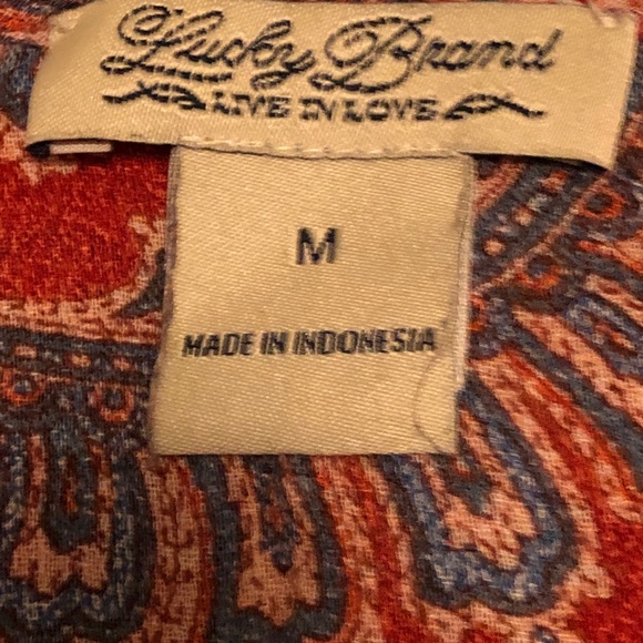 Lucky Brand Paisley Print Peasant Blouce - Picture 2 of 8